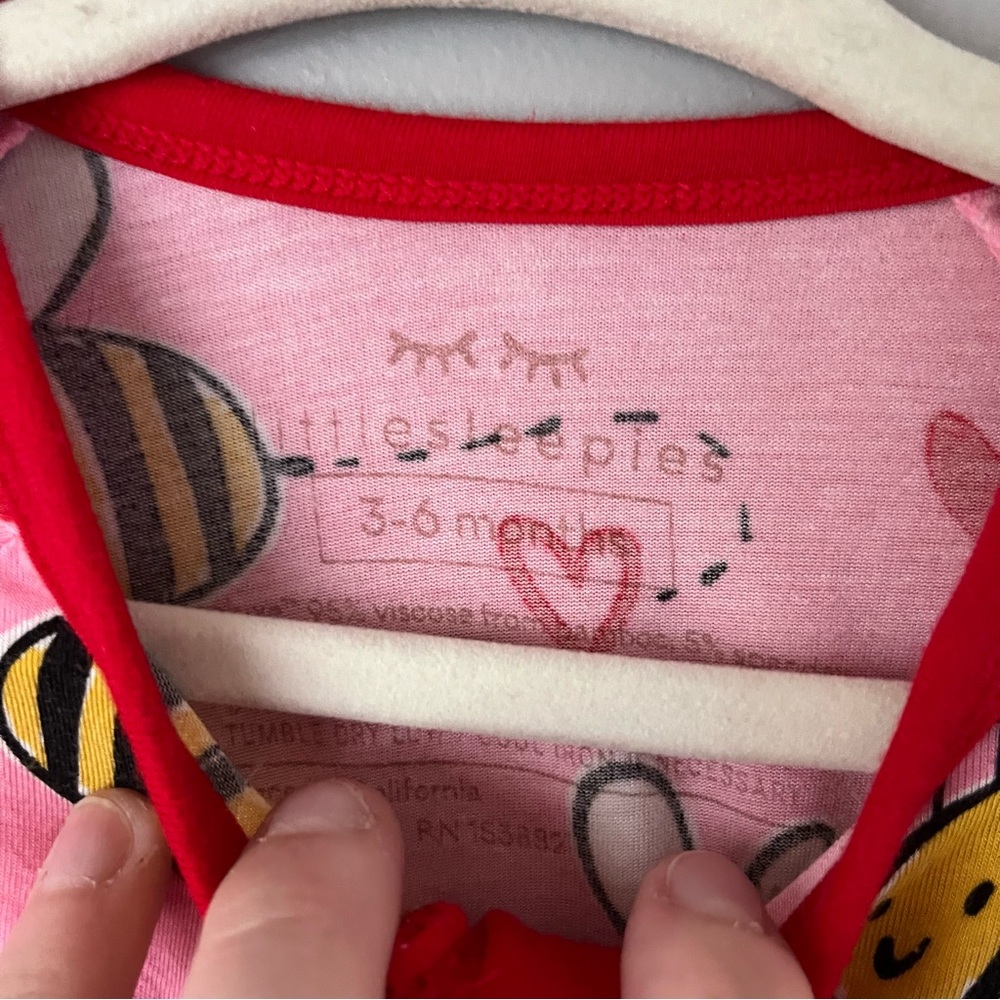 Little Sleepies Pink Bee Mine Zippy - Picture 3 of 7